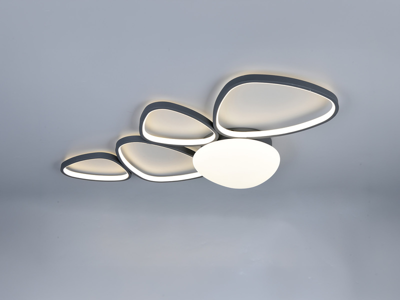 LED Deckenleuchte AMELIO Anthrazit mit Fernbedienung & Tageslicht, Breite 102cm