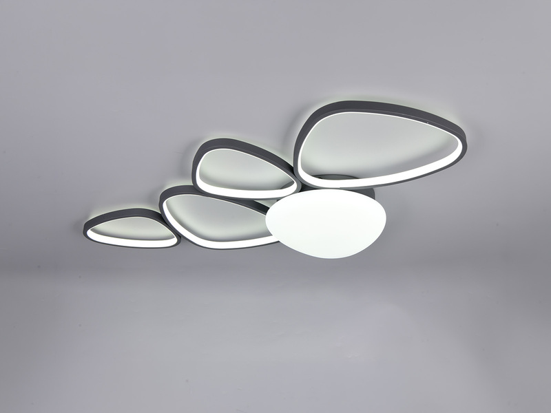 LED Deckenleuchte AMELIO Anthrazit mit Fernbedienung & Tageslicht, Breite 102cm
