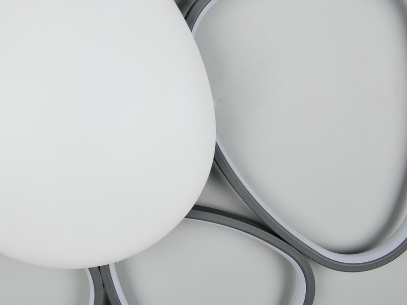 LED Deckenleuchte AMELIO Anthrazit mit Fernbedienung & Tageslicht, Breite 102cm