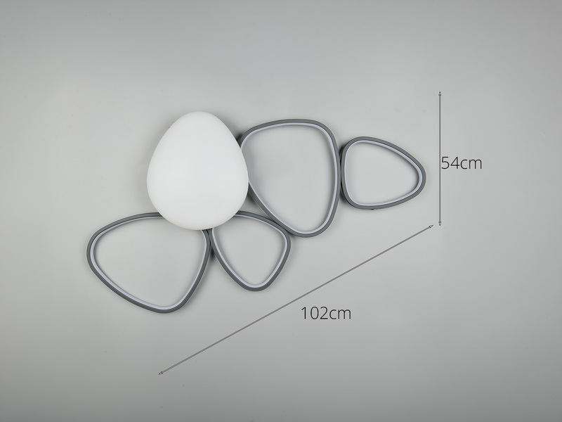 LED Deckenleuchte AMELIO Anthrazit mit Fernbedienung & Tageslicht, Breite 102cm