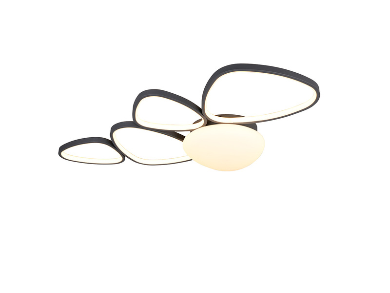 LED Deckenleuchte AMELIO Anthrazit mit Fernbedienung & Tageslicht, Breite 102cm