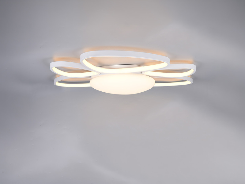 LED Deckenleuchte AMELIO Weiß mit Fernbedienung & Tageslicht, Breite 85cm