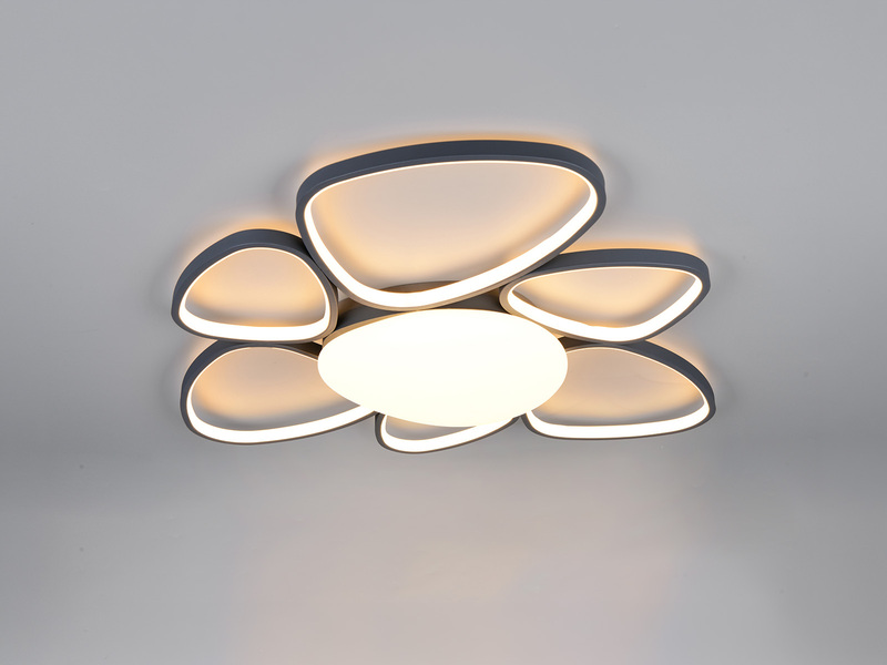LED Deckenleuchte AMELIO Anthrazit mit Fernbedienung & Tageslicht, Breite 85cm