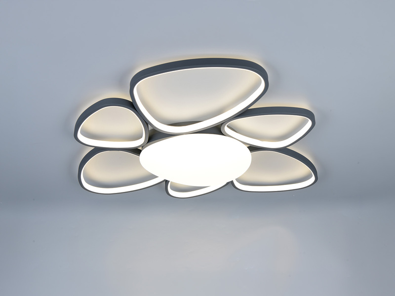 LED Deckenleuchte AMELIO Anthrazit mit Fernbedienung & Tageslicht, Breite 85cm