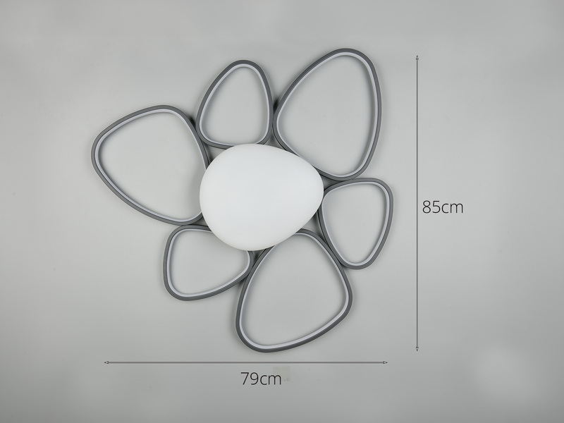 LED Deckenleuchte AMELIO Anthrazit mit Fernbedienung & Tageslicht, Breite 85cm
