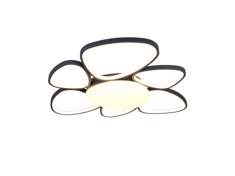 LED Deckenleuchte AMELIO Anthrazit mit Fernbedienung & Tageslicht, Breite 85cm