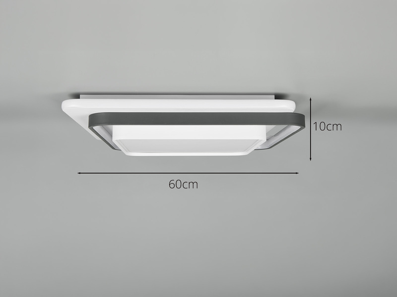 LED Deckenleuchte CERU mit Fernbedienung, 7800 Lumen hell, Quadrat 60cm