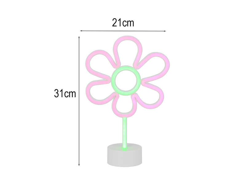 Deko LED Tischlampe ROSE Blumenlampe Batterie- oder USB betrieben, Höhe 31cm