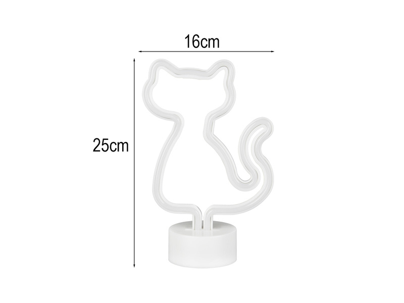 Deko LED Tischlampe CAT Katzenlampe Batterie- oder USB betrieben, Höhe 25cm