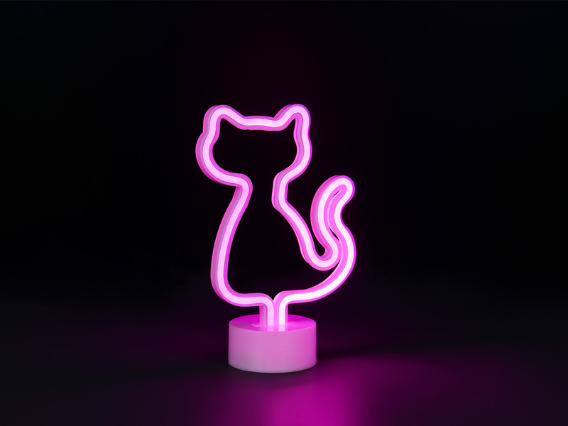 Deko LED Tischlampe CAT Katzenlampe Batterie- oder USB betrieben, Höhe 25cm