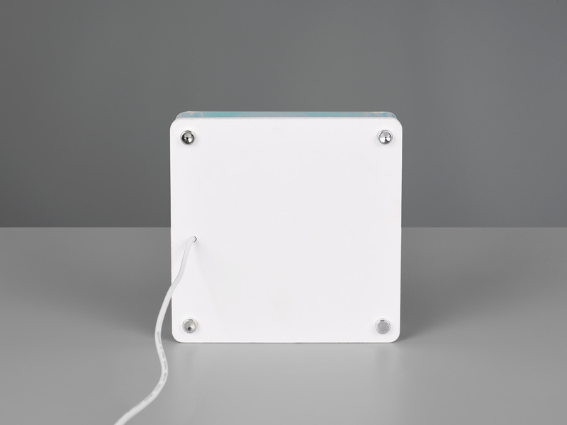 USB Deko Tischlampe ANELLI LED Smiley irisierend, 14,5 x 14,5cm