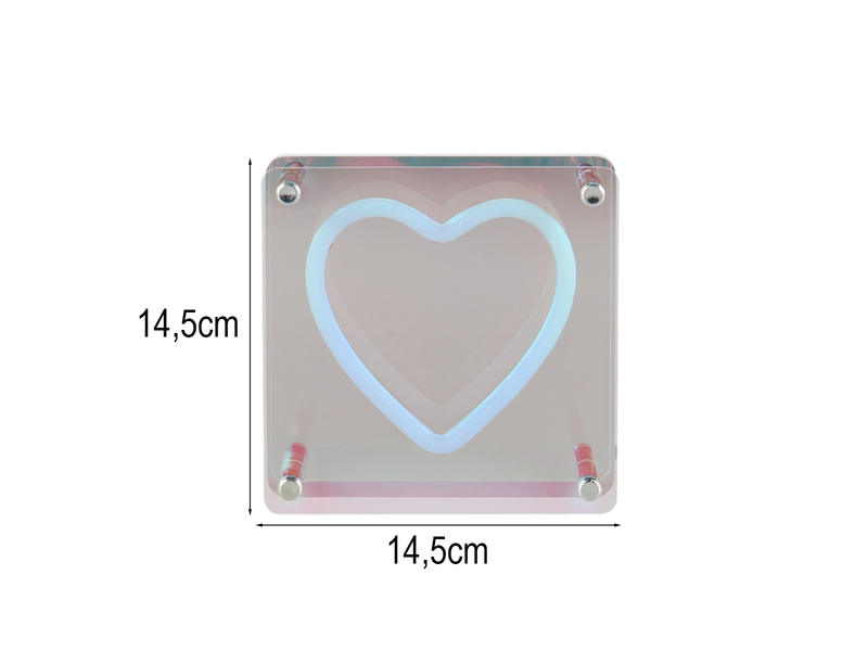 USB Deko Tischlampe QUERIDO LED Herz irisierend, 14,5 x 14,5cm
