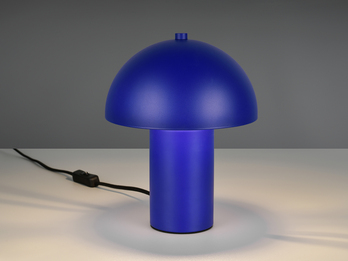 Tischleuchte ENYA Pilzform aus Metall in Blau, Höhe 25,5cm Tischleuchte ENYA Pilzform aus Metall in Blau, Höhe 25,5cm