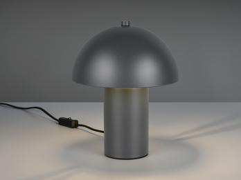 Tischleuchte ENYA Pilzform aus Metall in Anthrazit, Höhe 25,5cm