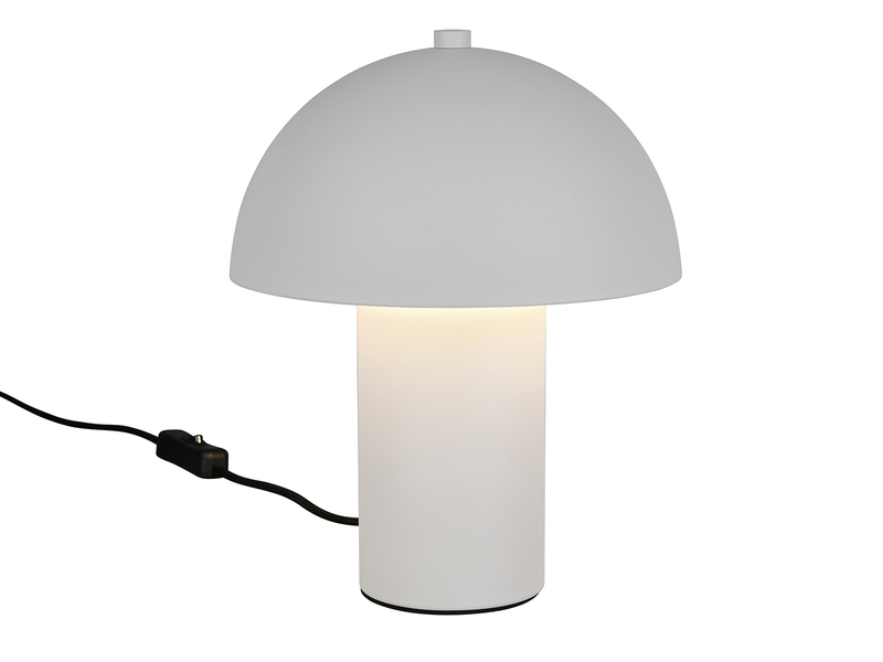 Tischleuchte ENYA Pilzform aus Metall in Warm Grey, Höhe 25,5cm