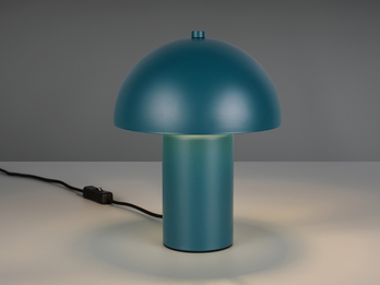 Tischleuchte ENYA Pilzform aus Metall in Petrol, Höhe 25,5cm Tischleuchte ENYA Pilzform aus Metall in Petrol, Höhe 25,5cm