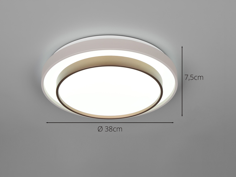 LED Deckenleuchte TENSO Coffee mit Fernbedienung & Tageslicht, Ø 38cm