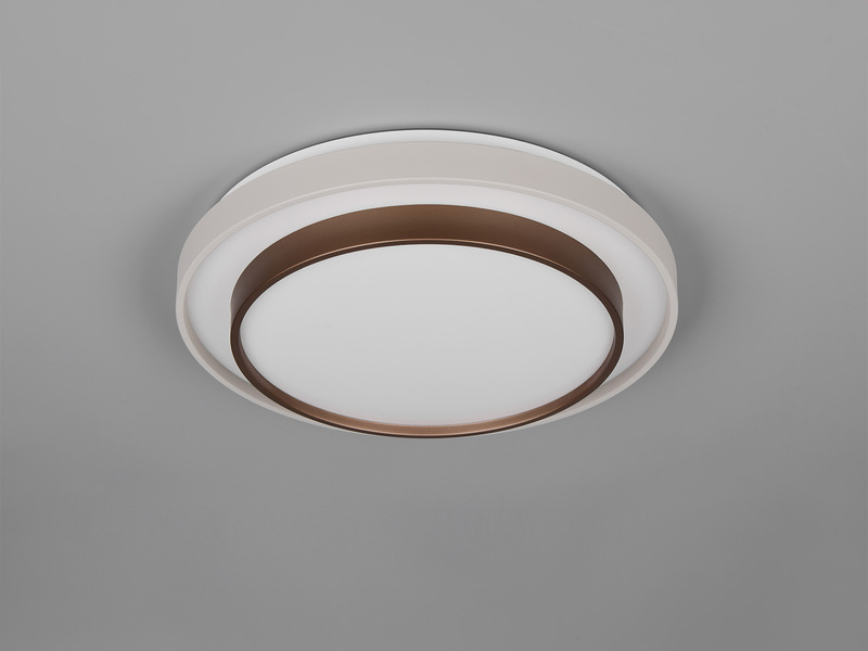 LED Deckenleuchte TENSO Coffee mit Fernbedienung & Tageslicht, Ø 38cm