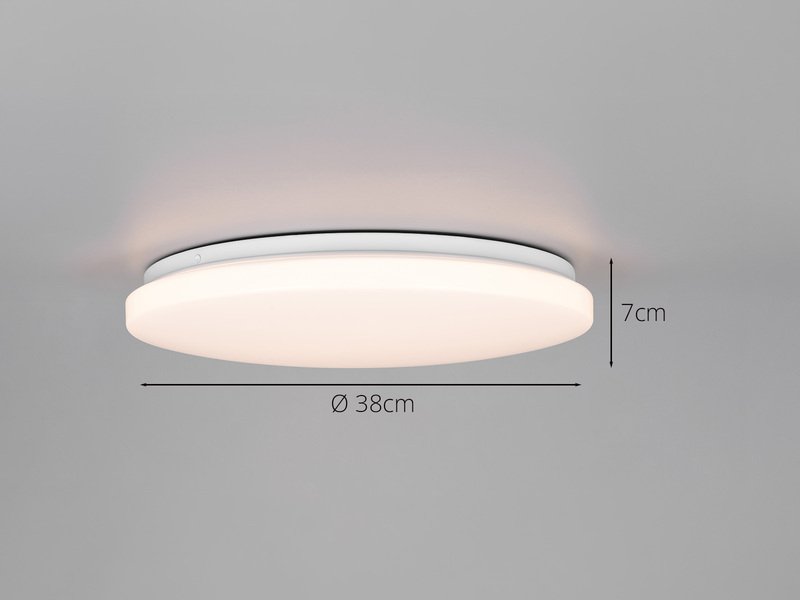LED Deckenleuchte FIROS mit Fernbedienung, Tageslicht & Himmels Farbspiel Ø 38cm