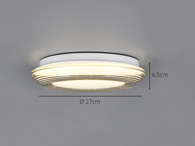 LED Deckenleuchte DARO klein & flach mit Sternenhimmel, Ø 27cm