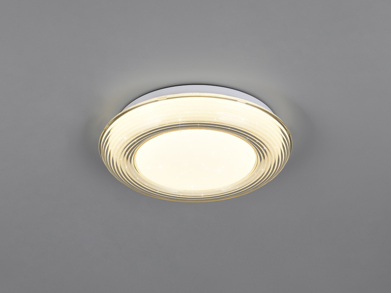 LED Deckenleuchte DARO klein & flach mit Sternenhimmel, Ø 27cm