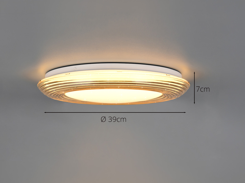 LED Deckenleuchte DARO mit Fernbedienung Tageslicht & Sternenhimmel, Ø 39cm