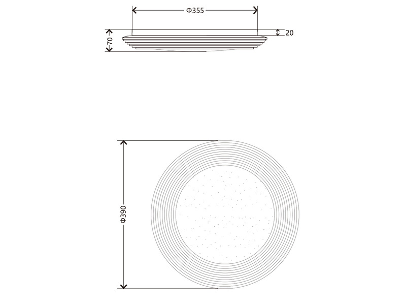 LED Deckenleuchte DARO mit Fernbedienung Tageslicht & Sternenhimmel, Ø 39cm