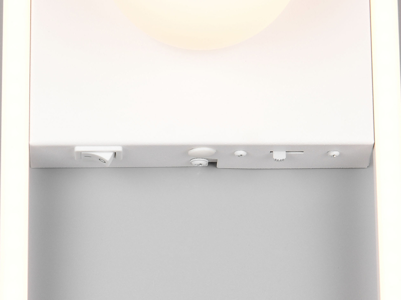 LED Wandleuchte AROLA Weiß mit Schalter & Glaskugel, Höhe 30cm