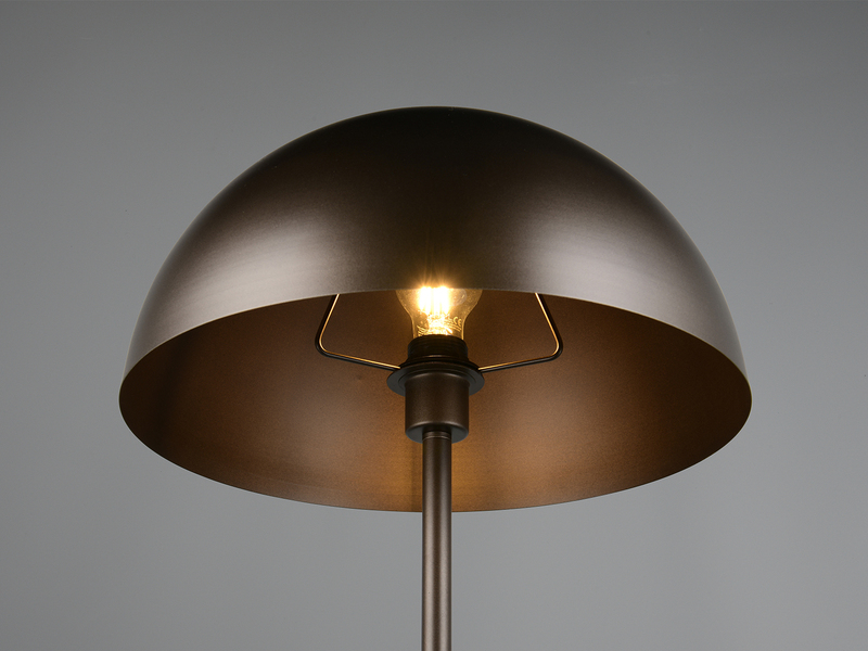 Kleine Stehleuchte Pilzform Metall Platinum inkl. E27 LED, Höhe 130cm