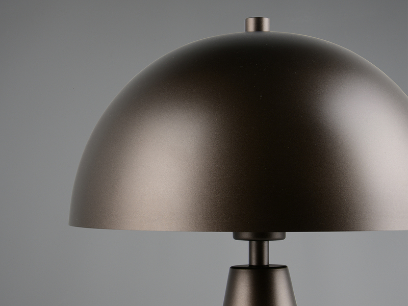 Große Tischleuchte in Pilzform aus Metall Platinum inkl. E27 LED, Höhe 43cm