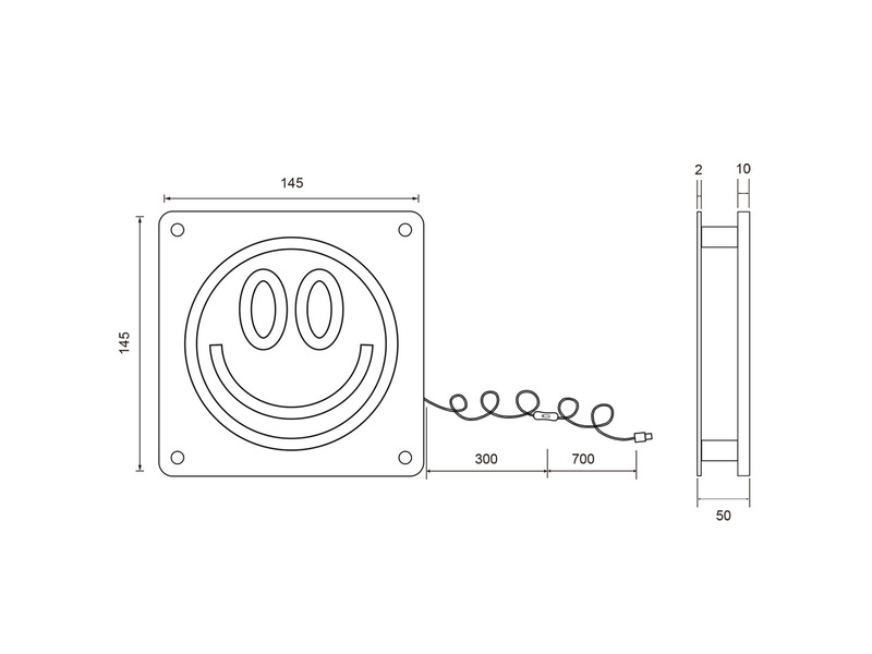Deko Tischlampe LED Smiley irisierend USB betrieben, 14,5 x 14,5cm