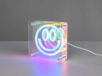 Deko Tischlampe LED Smiley irisierend USB betrieben, 14,5 x 14,5cm Deko Tischlampe LED Smiley irisierend USB betrieben, 14,5 x 14,5cm