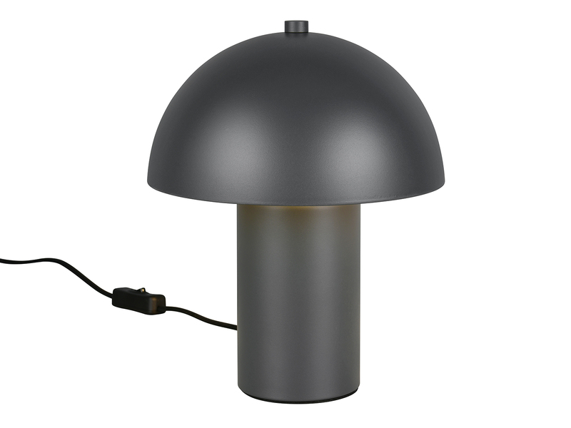 Tischleuchte Pilzform aus Metall Anthrazit inkl. E14 LED, Höhe 25,5cm
