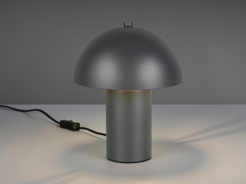Tischleuchte Pilzform aus Metall Anthrazit inkl. E14 LED, Höhe 25,5cm