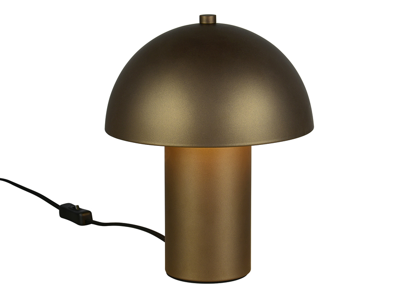 Tischleuchte Pilzform aus Metall Platinum inkl. E14 LED, Höhe 25,5cm