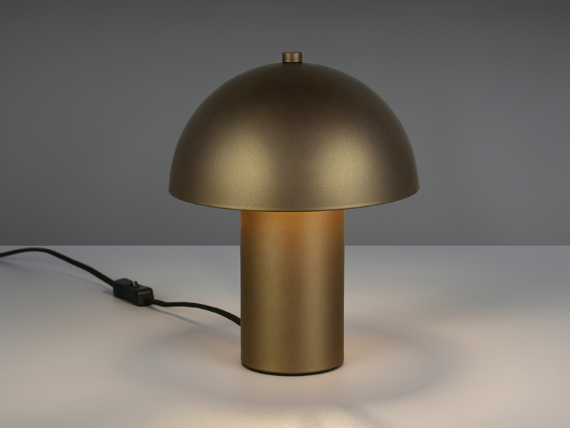 Tischleuchte Pilzform aus Metall Platinum inkl. E14 LED, Höhe 25,5cm