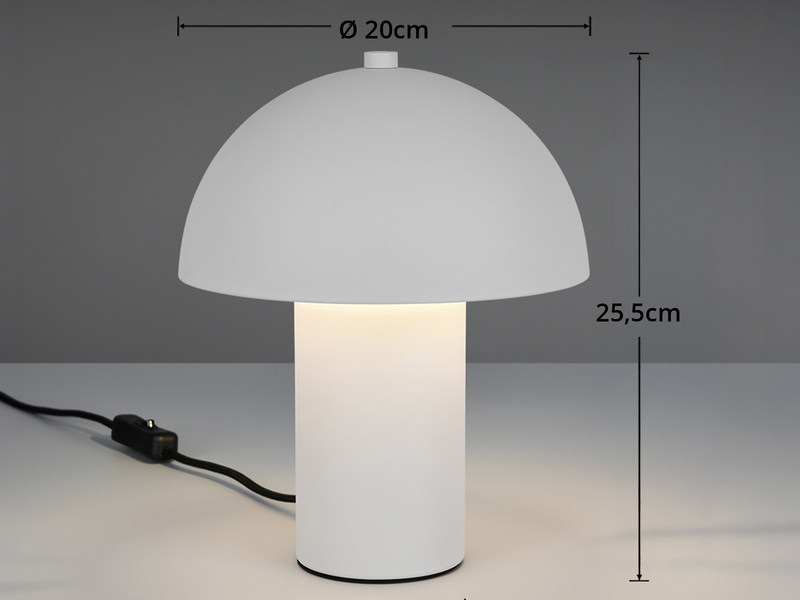 Tischleuchte Pilzform aus Metall in Warm Grey inkl. E14 LED, Höhe 25,5cm