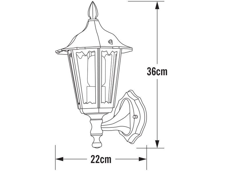Außenwandleuchte antike Laterne stehend aus Aluminium Weiß, E27, Höhe 36cm