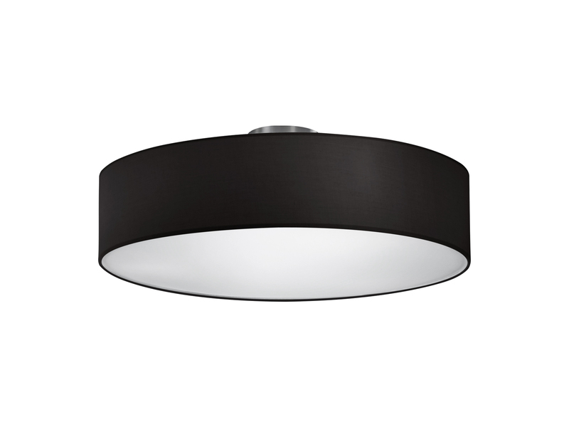 Runde Deckenleuchte HOTEL mit Stoffschirm in Schwarz, Ø 50cm