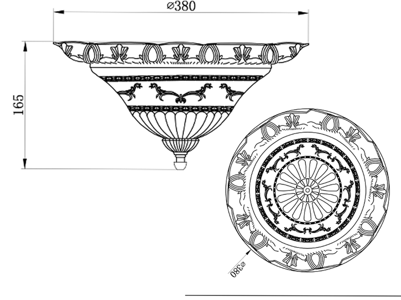 Deckenleuchte RUSTICA im Landhausstil Rostoptik mit Glasschirm Ø 38cm