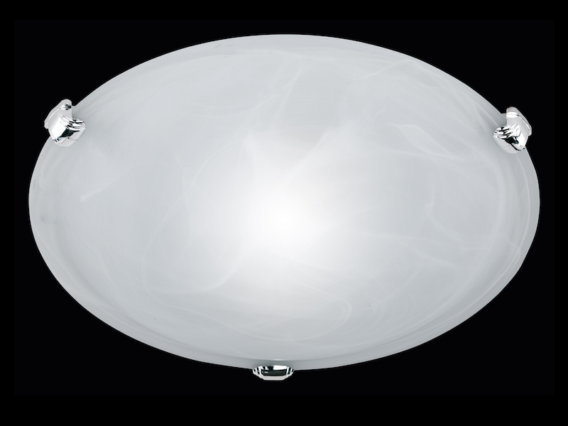 Deckenleuchte / Deckenschale rund, 1 x E27, Ø 30cm, Glas weiss