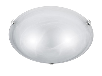 Deckenleuchte / Deckenschale rund, 2 x E27, Ø 40cm, Glas weiss