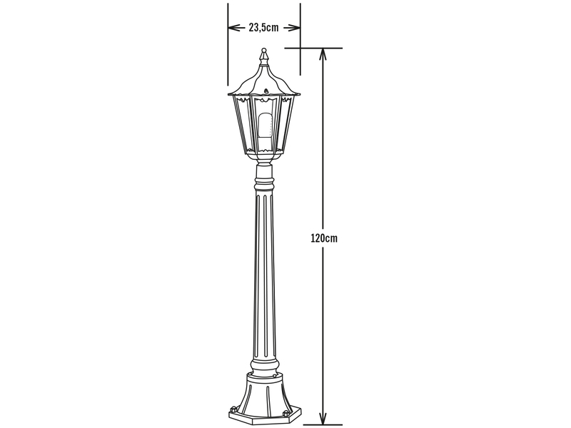 Wegeleuchte aus Aluminium Weiß, antike E27 Gartenlaterne, Höhe 120cm