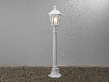 Wegeleuchte aus Aluminium Weiß, antike E27 Gartenlaterne, Höhe 120cm