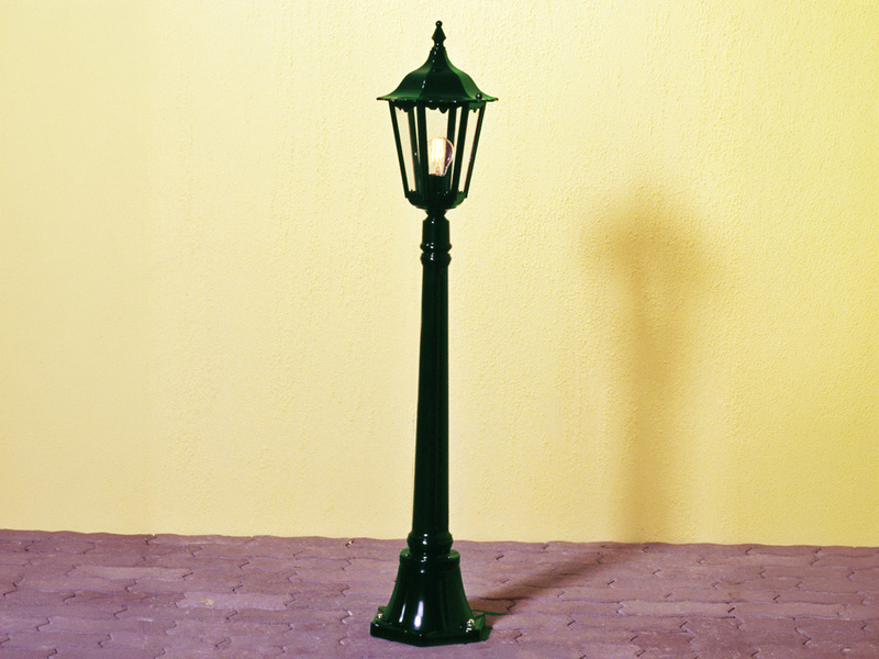 Wegeleuchte aus Aluminium Grün, antike E27 Gartenlaterne, Höhe 120cm
