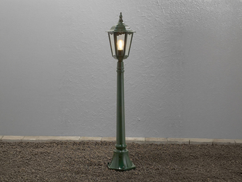 Wegeleuchte aus Aluminium Grün, antike E27 Gartenlaterne, Höhe 120cm