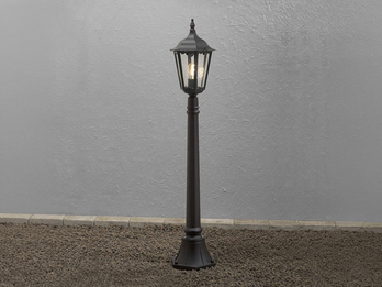 Wegeleuchte aus Aluminium Schwarz, antike E27 Gartenlaterne, Höhe 120cm