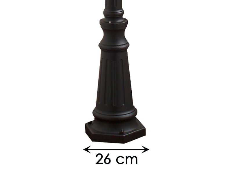 2er-Set schwarze Gartenlaterne FIRENZE 3 x E27 inkl. Pfahl und Fundament