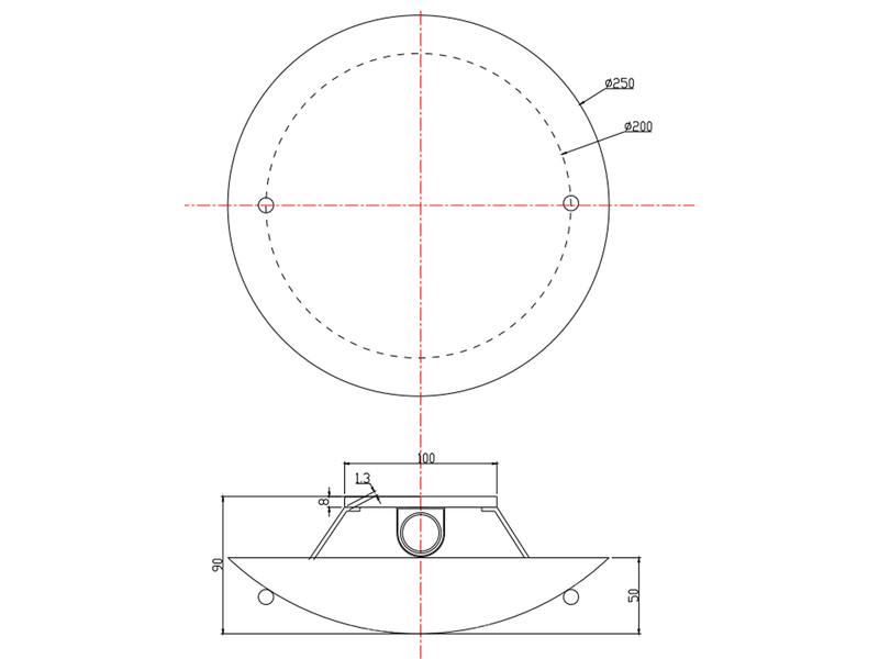 Deckenleuchte LANA mit Glas Lampenschirm Weiß matt, Ø 25cm