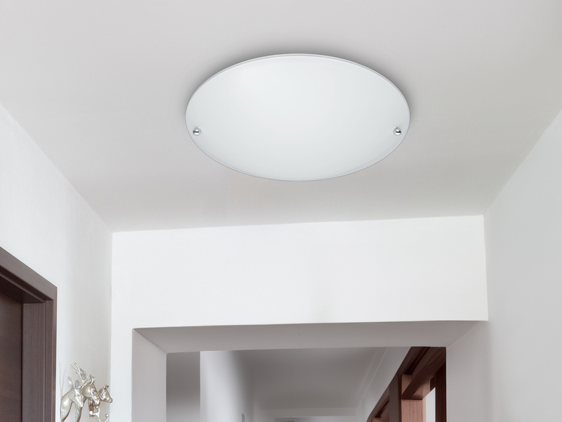 Deckenleuchte LANA mit Glas Lampenschirm Weiß matt, Ø 25cm